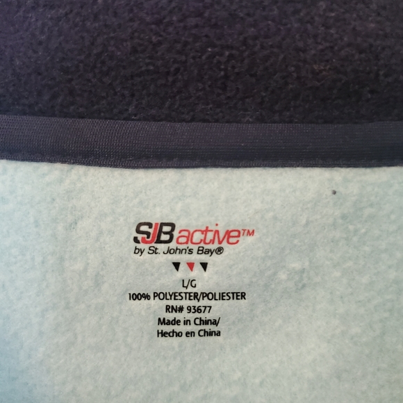 SJB by St. John's Bay Blue Pullover with Zipper - Picture 3 of 5